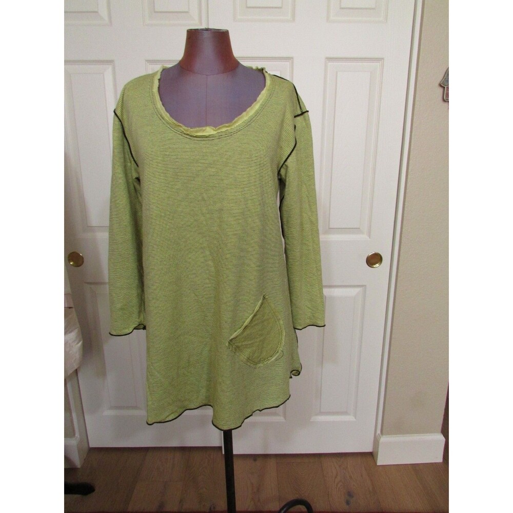 NOBLU YELLOW/BLACK STRIPE COTTON SPANDEX JERSEY TOP SIZE S NEW WITH TAGS